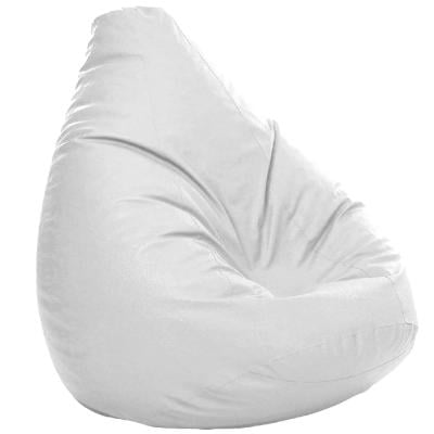 Luxe Decora LDBBNWH80 Faux Leather Bean Bag with Filling White