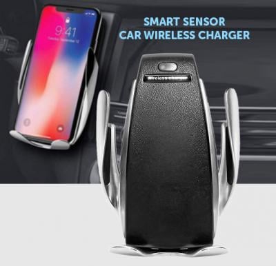 S5 Smart Senor Car Wireless Charger, Black & Silver