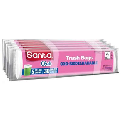Sanita Club Biodegrdable Trash Bags 5 Gallons 150 Bags White