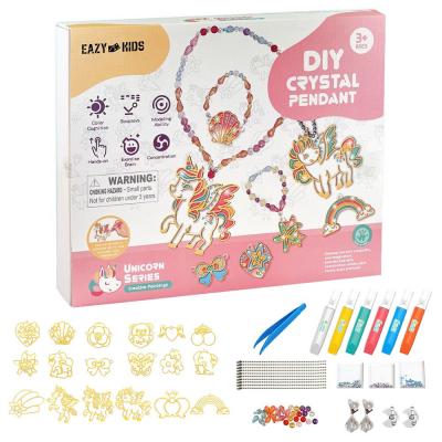 Eazy Kids EZ_DIYCP_UISE2 DIY Crystal Pendant Making and Coloring Set XL Unicorn