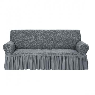 Fabienne CC99GREY Jacquard Fabric Stretchable Three Seater Sofa Cover Grey