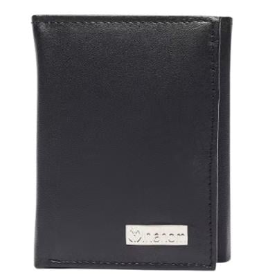 Inahom IM2021XDA0006-400Tri Fold Organised Flat Nappa Genuine and Smooth Leather Wallet Navy Blue