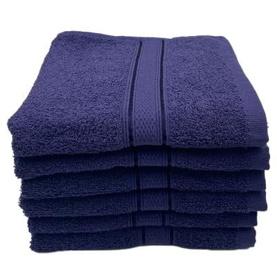 BYFT 110101008024 Daffodil Hand Towel 60x110 cm Set of 6 Navy Blue 100% Cotton