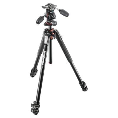 Manfrotto 190 Aluminum 3 Section Tripod with Head MK190XPRO3 3W Black