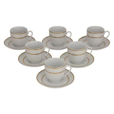 Royalford RF10553 Tea Cup and Saucer Set 12Pcs White