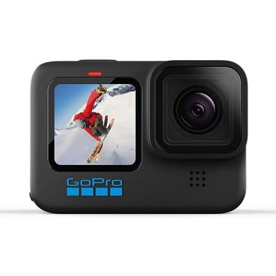 GoPro HERO10 Waterproof Action Camera with Front LCD and Touch Rear Screens, 5.3K60 Ultra HD Video 23MP Photos 1080p Live Streaming Black