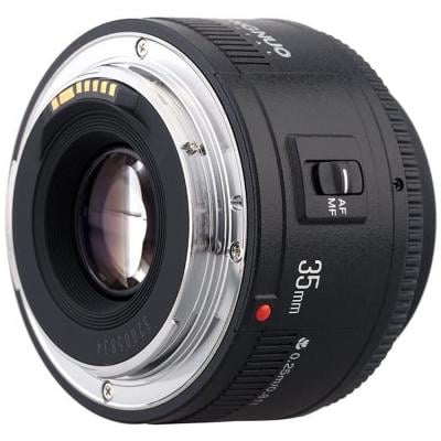 Yongnuo Yn35mm F2 Lens 1:2 Af/Mf Wide-Angle Fixed/Prime Auto Focus Lens For Canon Ef Mount Eos Camera Black