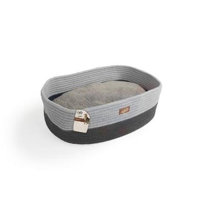 All for Paws, Oval Rope Cat Bed Grey, Gray