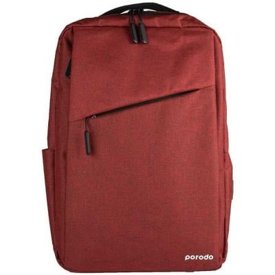 Porodo PD-BP16LP-RED Lifestyle Nylon Fabric Computer Backpack 15.6in Red