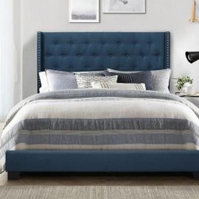 5 Star FSF-Bed761232 Brady Upholstered Wingback Panel Bed Blue