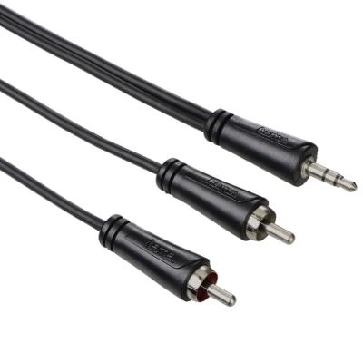 Hama 122296 Audio Cable 3.5 mm jack plug 2 RCA plugs stereo 3.0 m Black