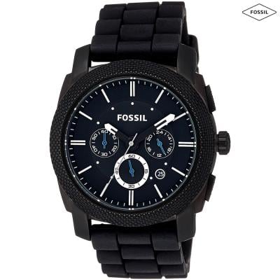 Fossil Chronograph Silicone Band Machine Watch For Men - FS4487
