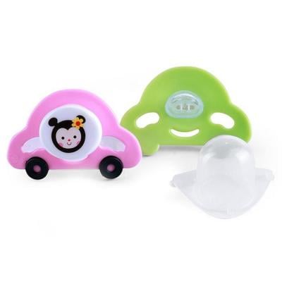 Baby Plus BP5173 Car Pacifier Pink and Green 2 Pieces