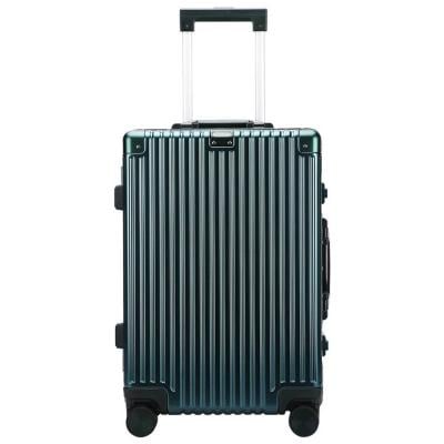Zap Aluminium Frame Suitcase with 360 Spinner Wheels  TSA Lock 4 Metal Trolley Case Carry on Green