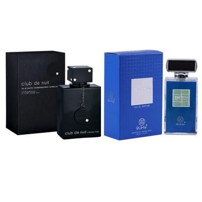 2 in 1 Bundle Armaf Club de Nuit Intense for Men Eau de Toilette 105ml and Ruky Dutch Blue Edition Perfume 80 ml