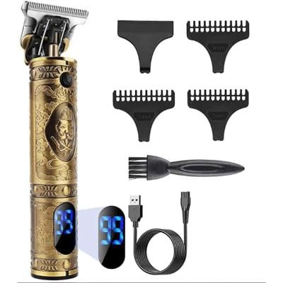 Professional Vintage Beard Trimmer and Hair Clipper with LCD Screen USB Charging