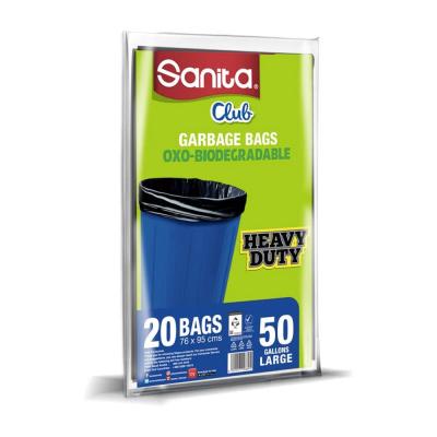 Sanita Club Biodegradable Garbage Bags 50 Gallons 20pcs Black