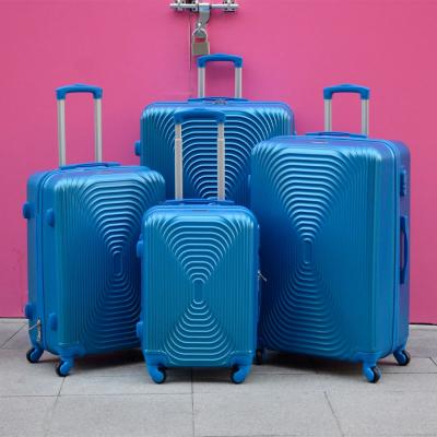 Lightweight Fashion ABS Luggage 4 Pcs Set Blue
