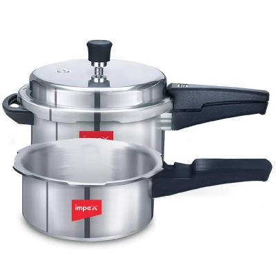 Impex IPC 5C3 Induction Base Outer Lid Aluminium Pressure Cooker 3L, Silver