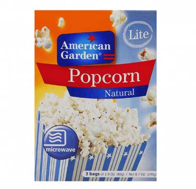 American Garden Microwave Popcorn Butter Fat Free 2.9oz X 3`S