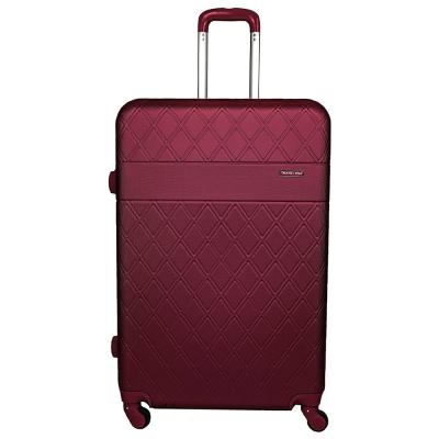 TravelWay Burgundy Red 32 Inches Lightweight Checked Suitcase 40kg Spinner Travel Luggage Trolley