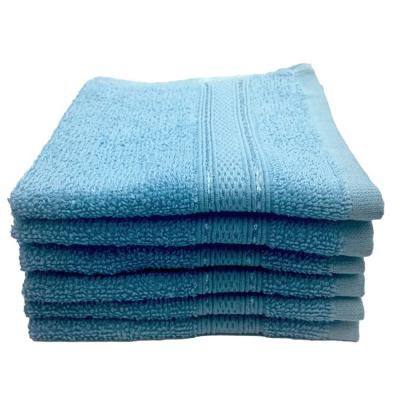 BYFT 110101008022 Daffodil Hand Towel 60x110 cm Set of 6 Light Blue 100% Cotton