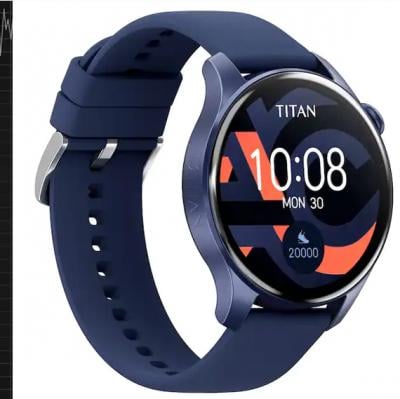 Titan 90156AP04 Talk Blue Smart Watch 1.39 Amoled Display BT Calling AI Voice Assistant Music Storage