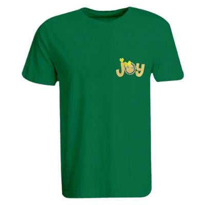 BYFT 110101008839 Holiday Themed Embroidered Cotton T shirt Gingerbread Joy Personalized Round Neck T shirt Green Small 