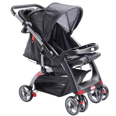 Baby Plus BP4958GREY/BLACK Stroller with Adjustable and Recline Seat Grey and Black