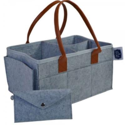 Little Story LS_DCTP_LADGY Diaper Caddy and Pouch Large Dark Grey