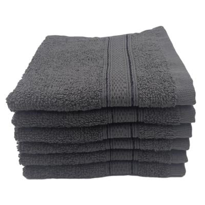 BYFT 110101008019 Daffodil Hand Towel 60x110 cm Set of 6 Dark Grey 100% Cotton