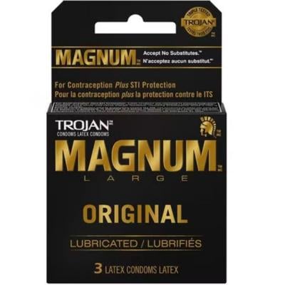 Trojan Magnum Lubricated Latex Condoms 3 Count