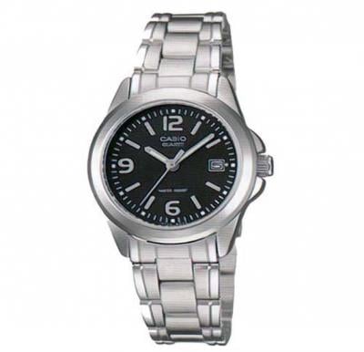 Casio LTP-1215A-1ADF Stainless Steel Ladies Watch Black Dial