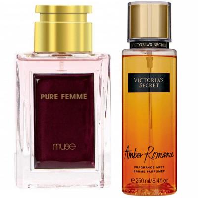 2 Piece Ladies Perfume Pack of Victoria Secret Amber Romance And La Muse 80 ML Perfume
