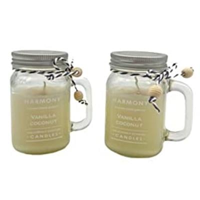 BYFT 110101004973 Home Fragrances Jar Candles Perfect for Relaxation 180g Vanilla Coconut Pack of 2