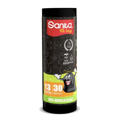 Sanita Oxo Tie Biodegradable 13 Bags 30 Gallon Black