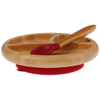 Avanchy Bamboo Stay Put Suction Divided Plate