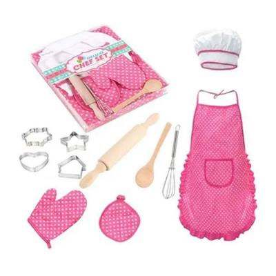 Ehome Complete Kids Chefs Cooking And Baking Kitchen Play Set With Apron, 11 Piece