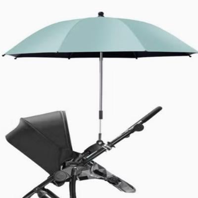 Teknum TK_UMWC_GR Universal Stroller Umbrella with Holder Clip Clamp 360 Degree Rotatable Green
