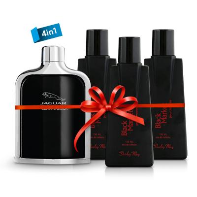 4 in 1 Bundle Pack Shirly May Black Market 100ml With Jaguar Classic Black Edt 100ml