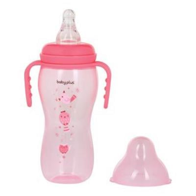 Baby Plus BP7096-B Glass Feeding Bottle with Handle Pink