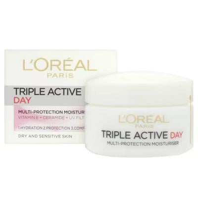 Loreal Day Cream Triple Active Dry and Sensitive 24hours 50ml