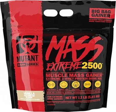 Mutant Mass Extreme Gainer – Whey Protein Powder – Build Muscle Size and Strength – High Density Clean Calories – 12 lbs – Vanilla Ice Cream