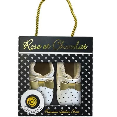 Rose et Chocolat Classic Shoes Polka Dot White White 2-3 Years