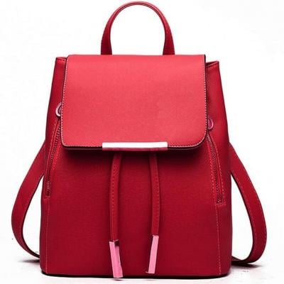 Korean Version Fashion Double Shoulder Bag Backpack Red