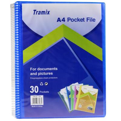 Tramix 3330 Spiral A4 Pocket File 30 Pkt