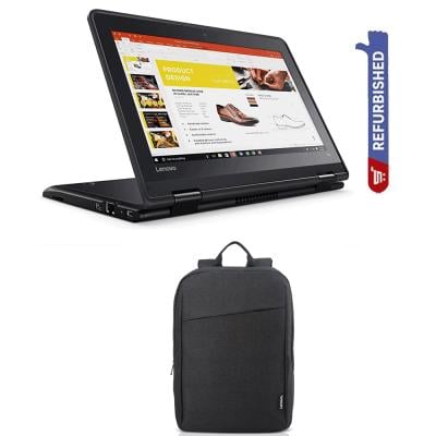 Lenovo Thinkpad Yoga 11E 3rd Gen 4GB RAM 128GB Storage 11.6 inch Touchscreen Convertible Ultrabook Refurbished with Lenovo B210 Casual 15.6 inch Laptop Backpack