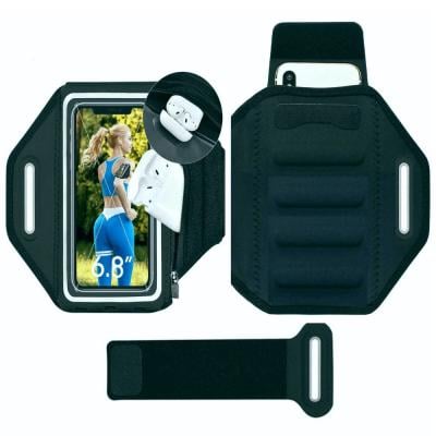 Hexar 20210260 Gym Running Armband With Zipper Pocket Phone Armband