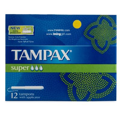 Tampax Super Tampons with Applicator 12 count, 15030