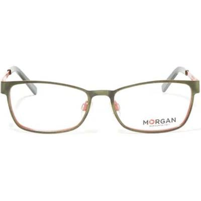 Morgan 203157538 Womens Rectangular Frame Eyeglasses Green With Red